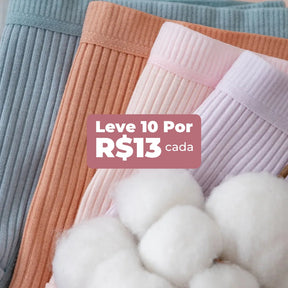 Kit 10 Calcinhas Cotton Fio - 100% Algodão